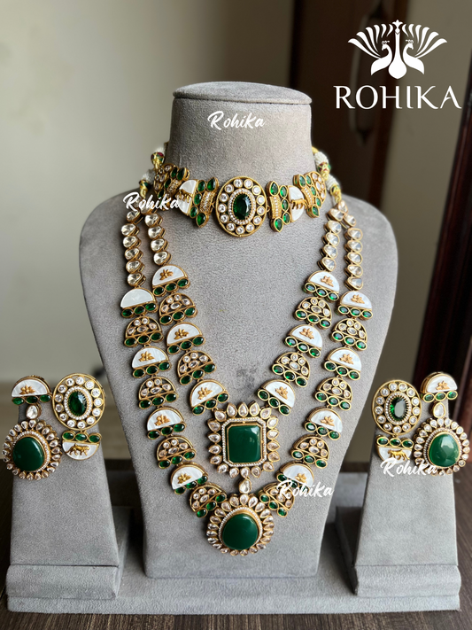 Shobha designer choker set - Green