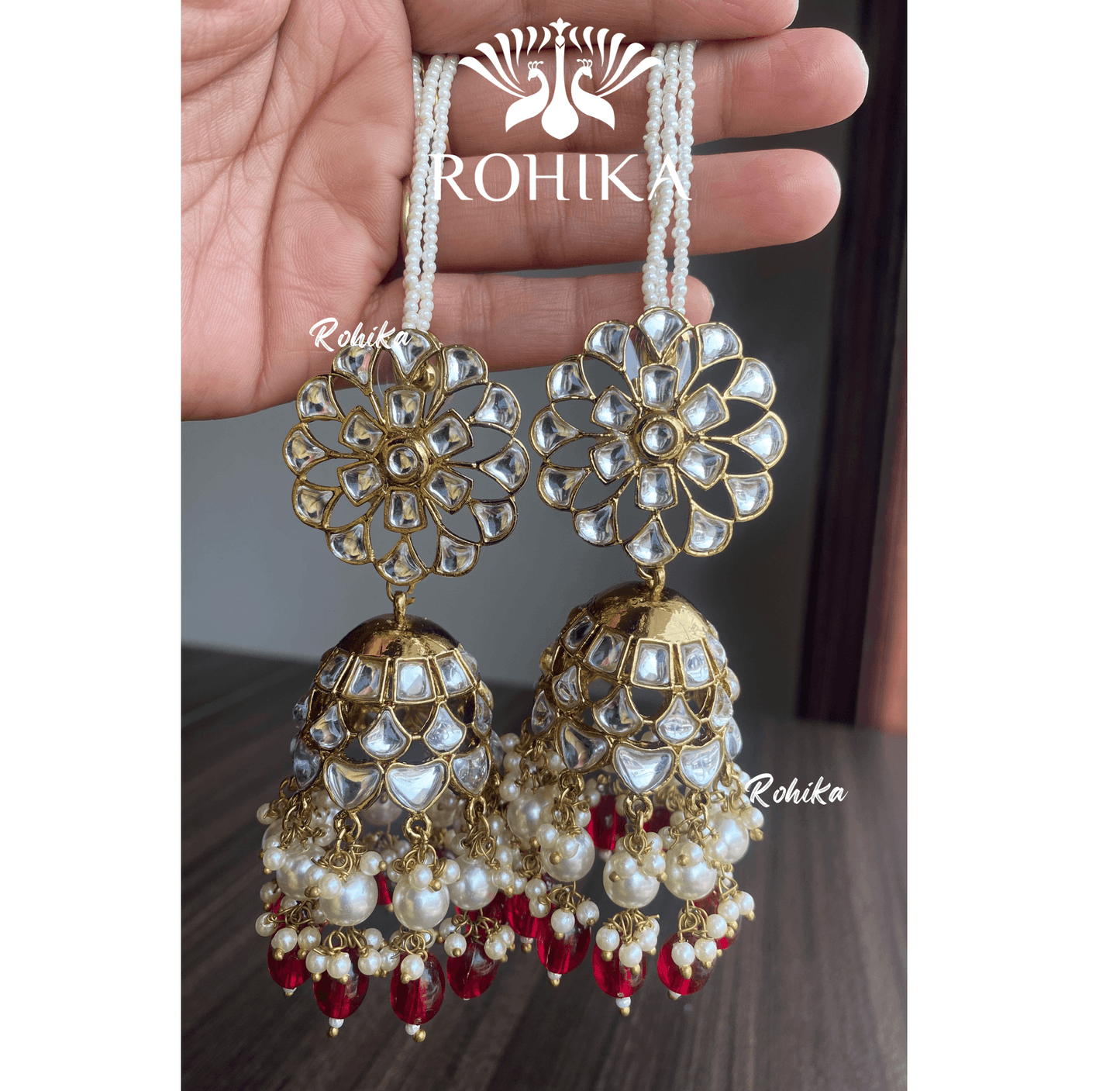 Fiza jhumka earrings- Meganta - Rohika Store