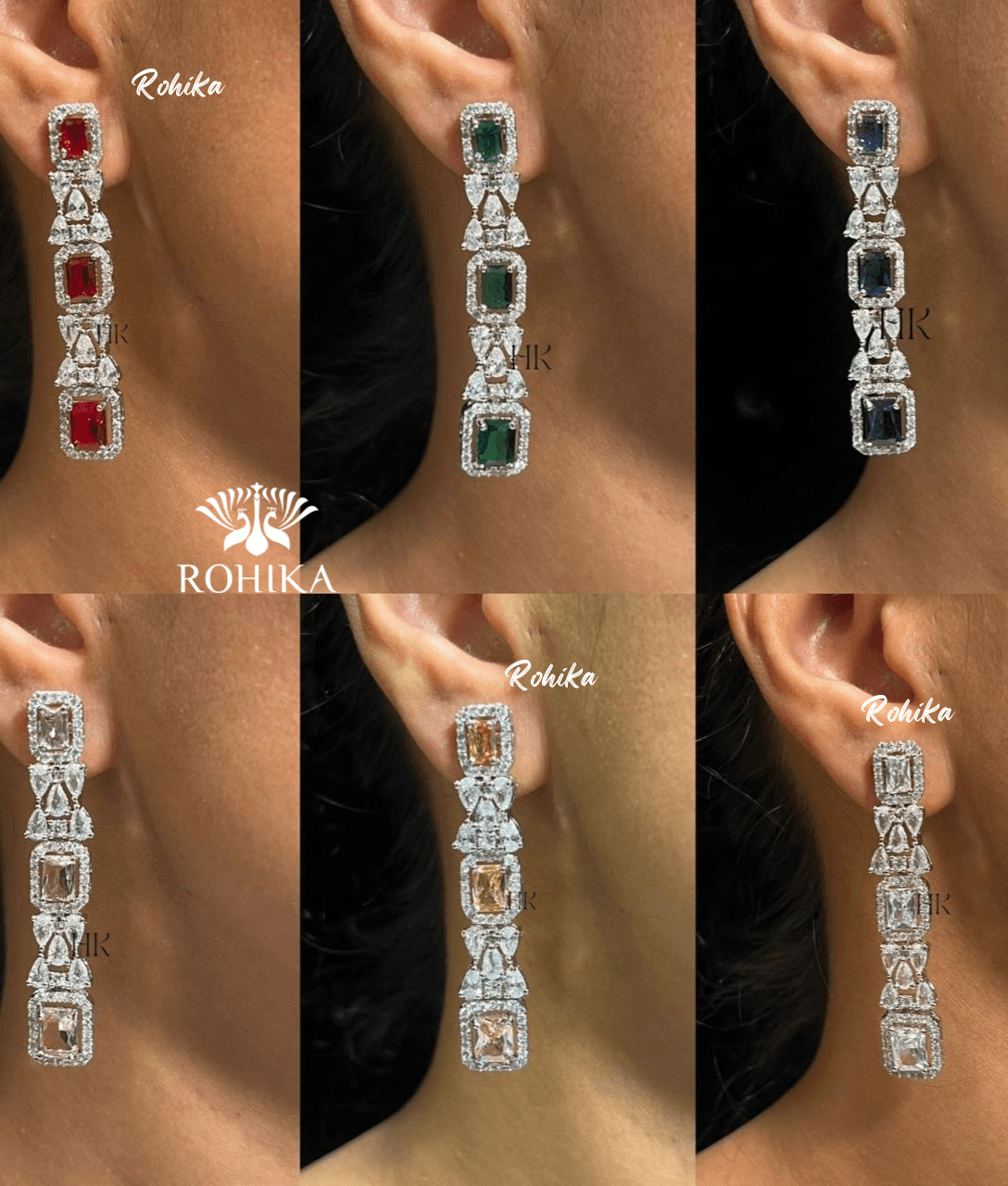 Aria american diamond necklace set - Yellow - Rohika Store