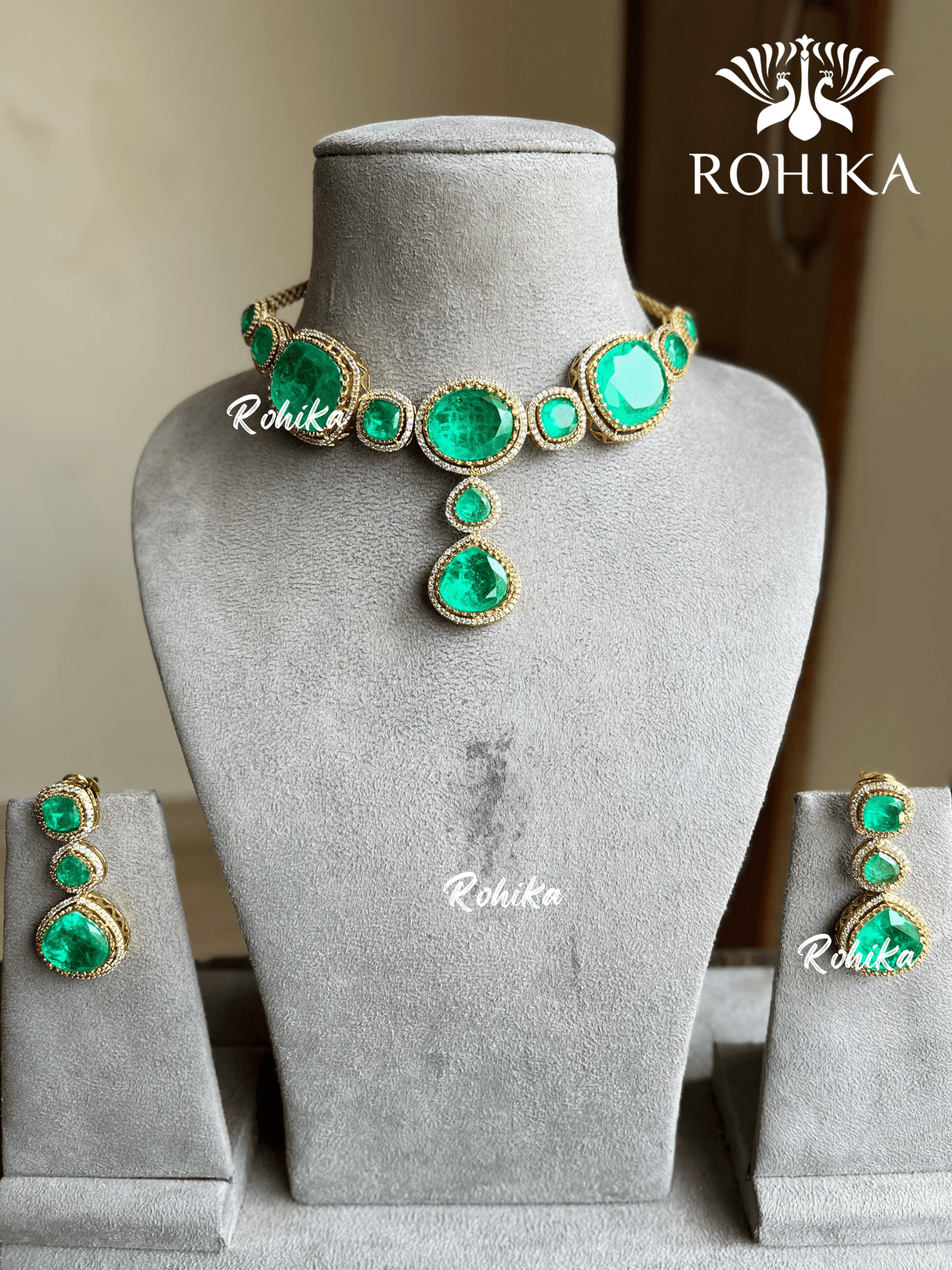 Heer doublet choker set - Mint Green - Rohika Store