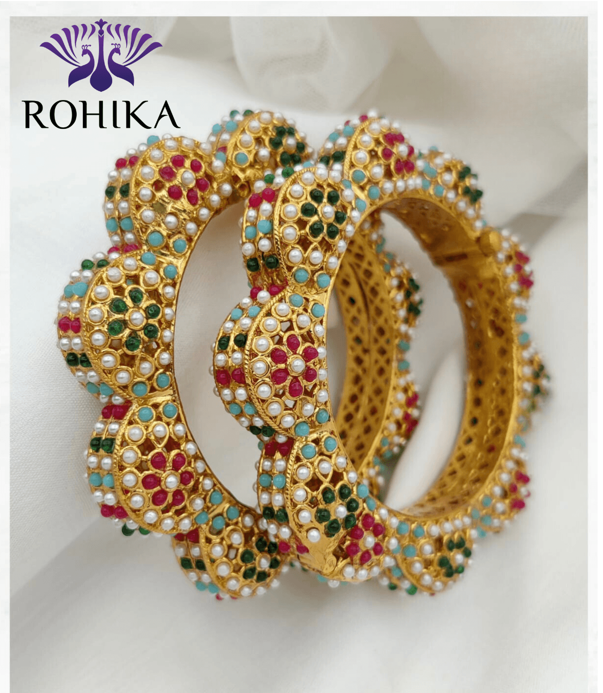 Nikhat jadau bangles - Rohika Store