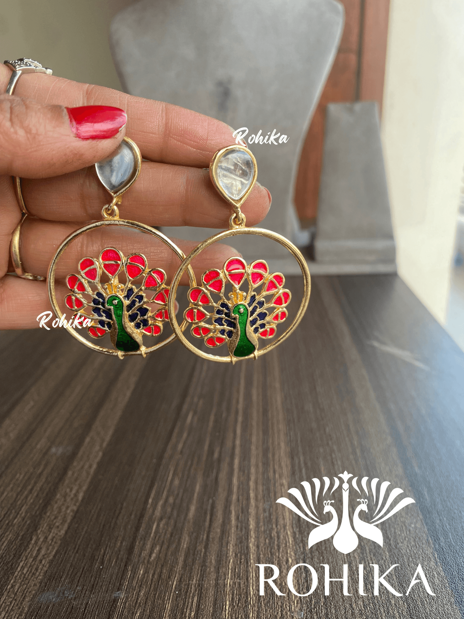 Babita beautiful earrings-Pink - Rohika Store