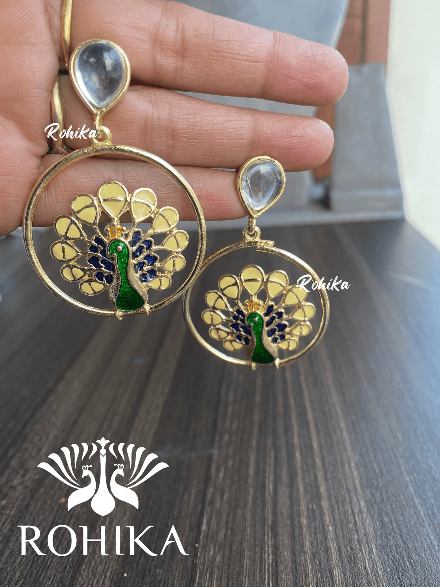 Babita beautiful earrings-Yellow - Rohika Store