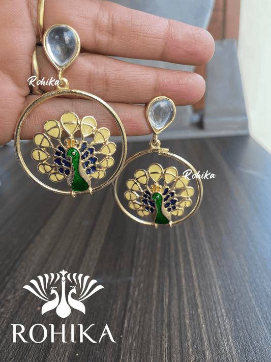 Babita beautiful earrings-Yellow - Rohika Store