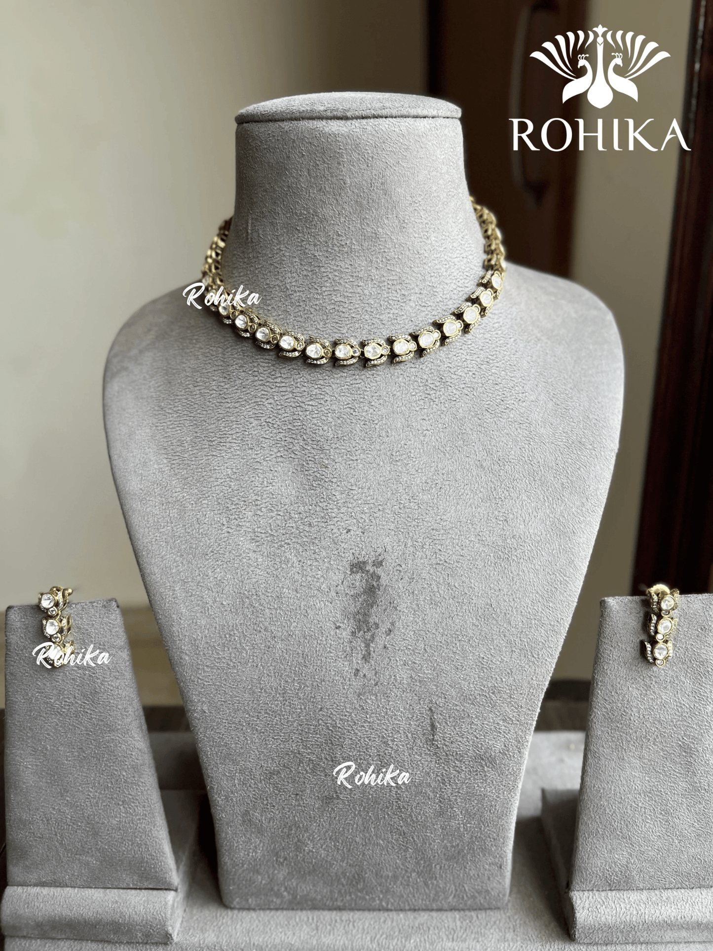 Taani polki kundan necklace set - Rohika Store