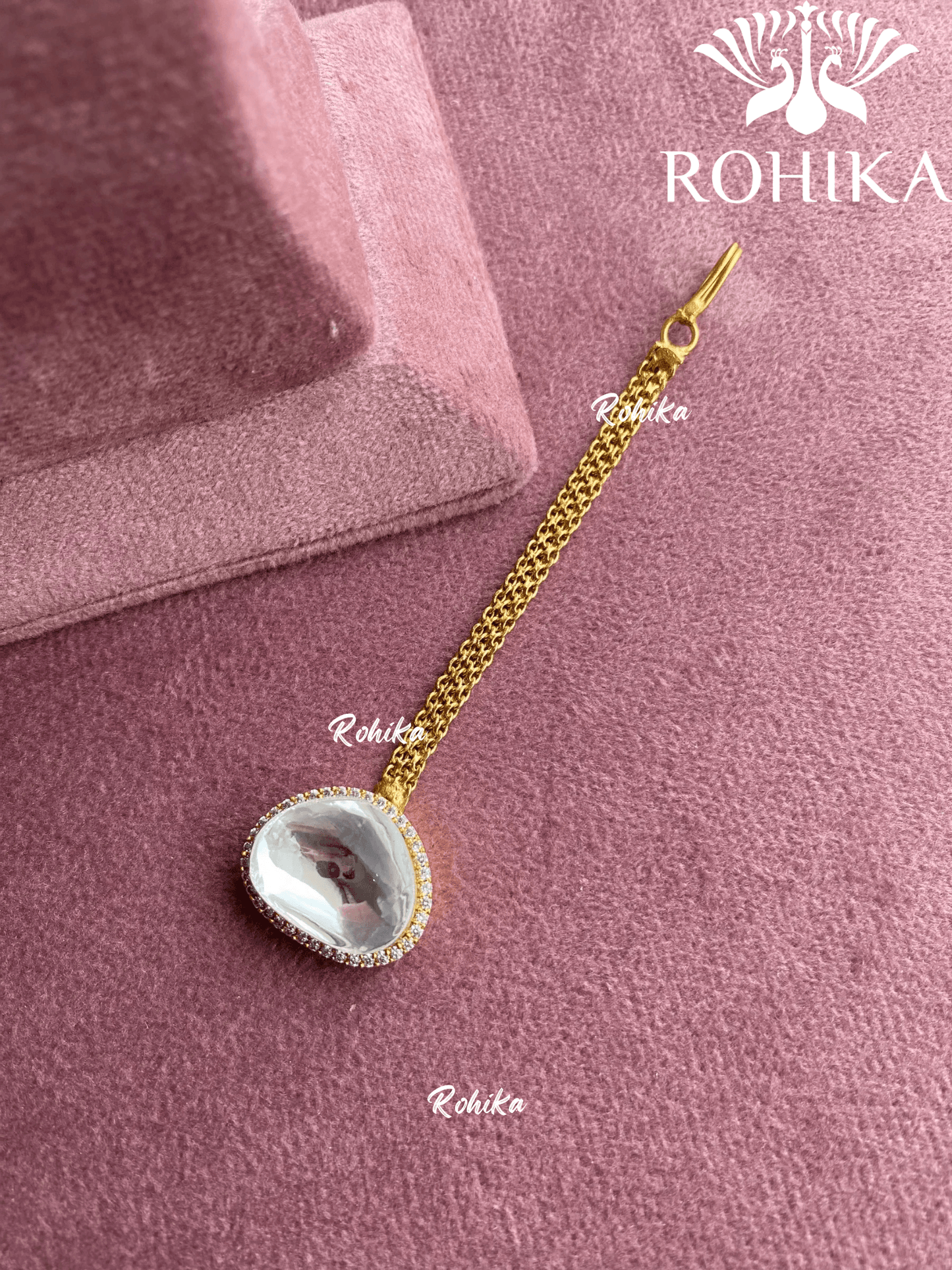 Polki kundan maangtikka (PLKM-014) - White - Rohika Store