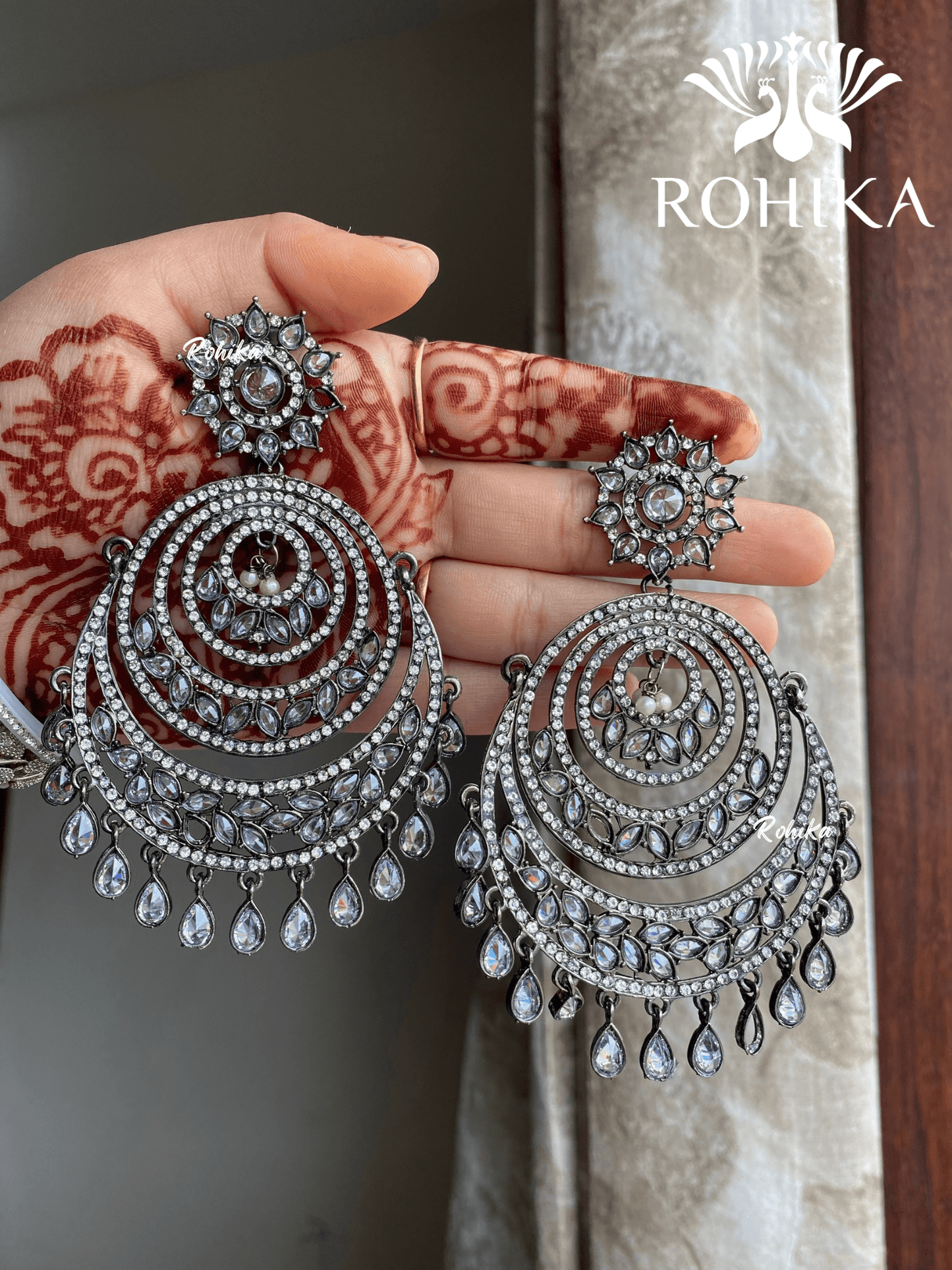 Shyamli oxidized jhumka earrings (009) - Rohika Store