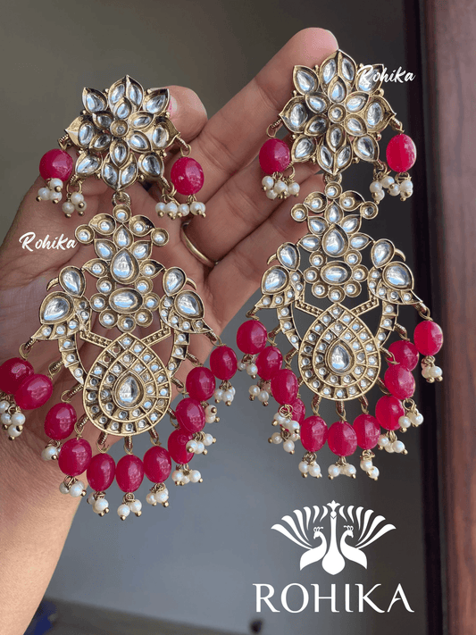Anupama kundan earrings - Meganta - Rohika Store