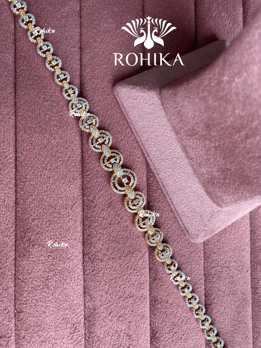 Kesha American diamond sheeshphool (SP-023) - Silver and golden dual tone - Rohika Store