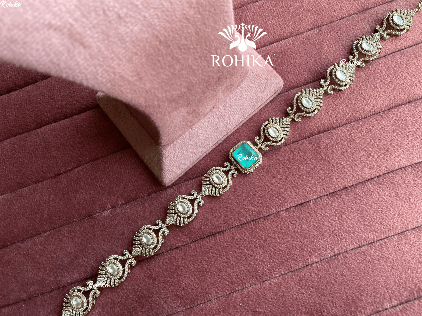 Kesha polki kundan sheeshphool (SP-020) - Mint green - Rohika Store