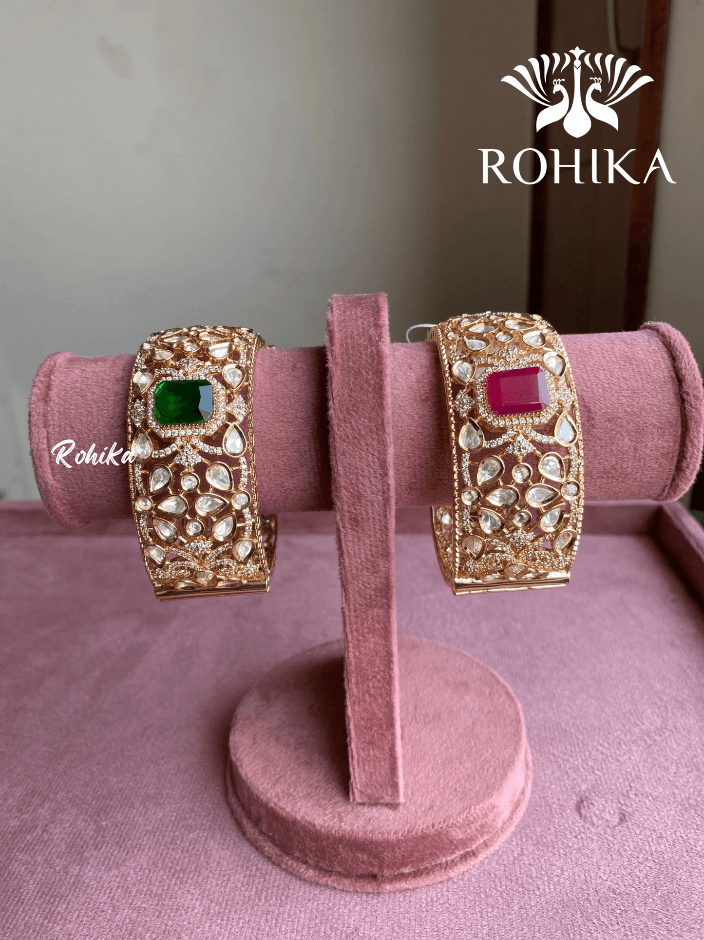 Gayatri polki kundan kada/bangles - Rohika Store
