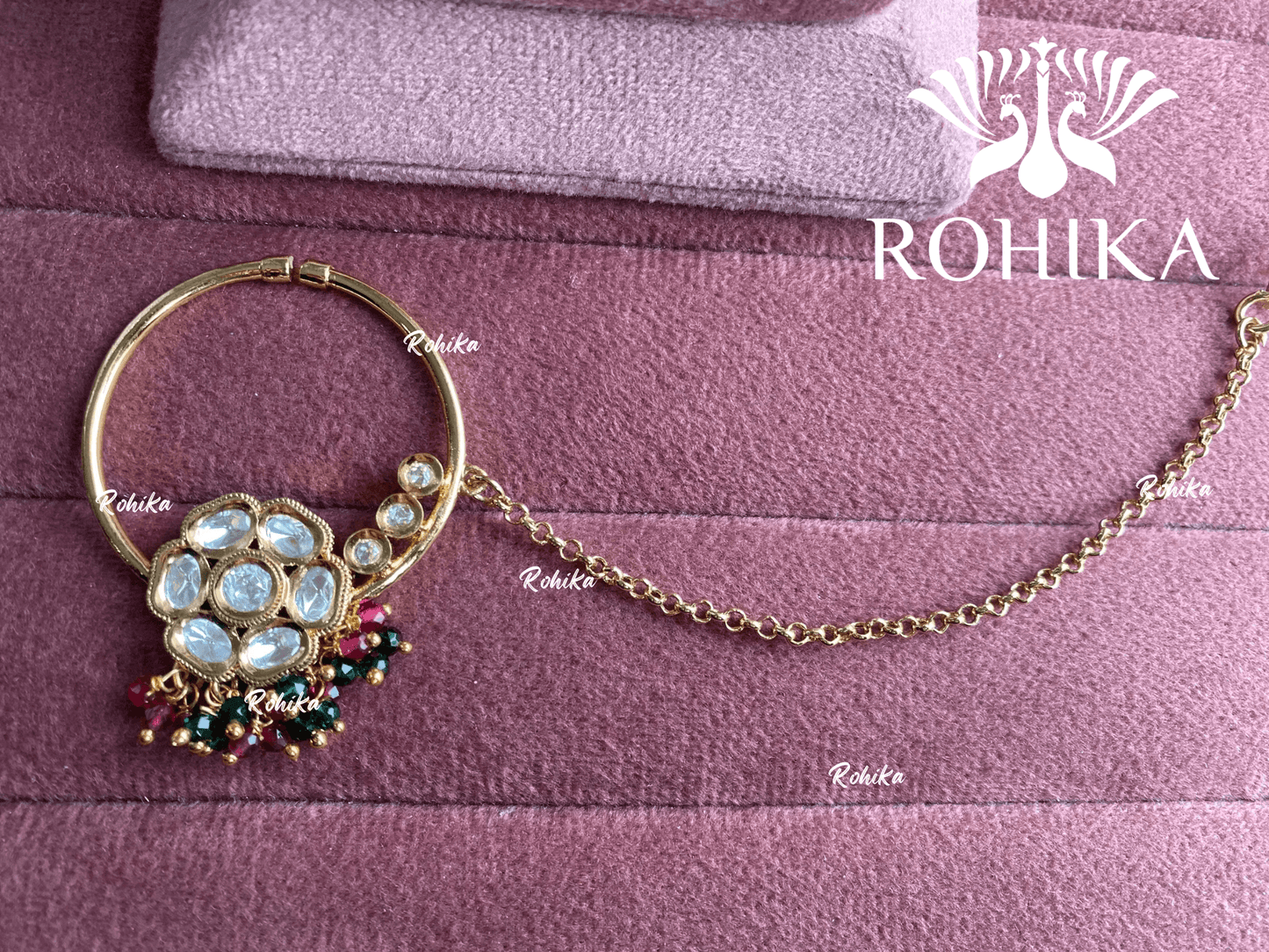 Neer kundan nath (002)- Green & pink - Rohika Store