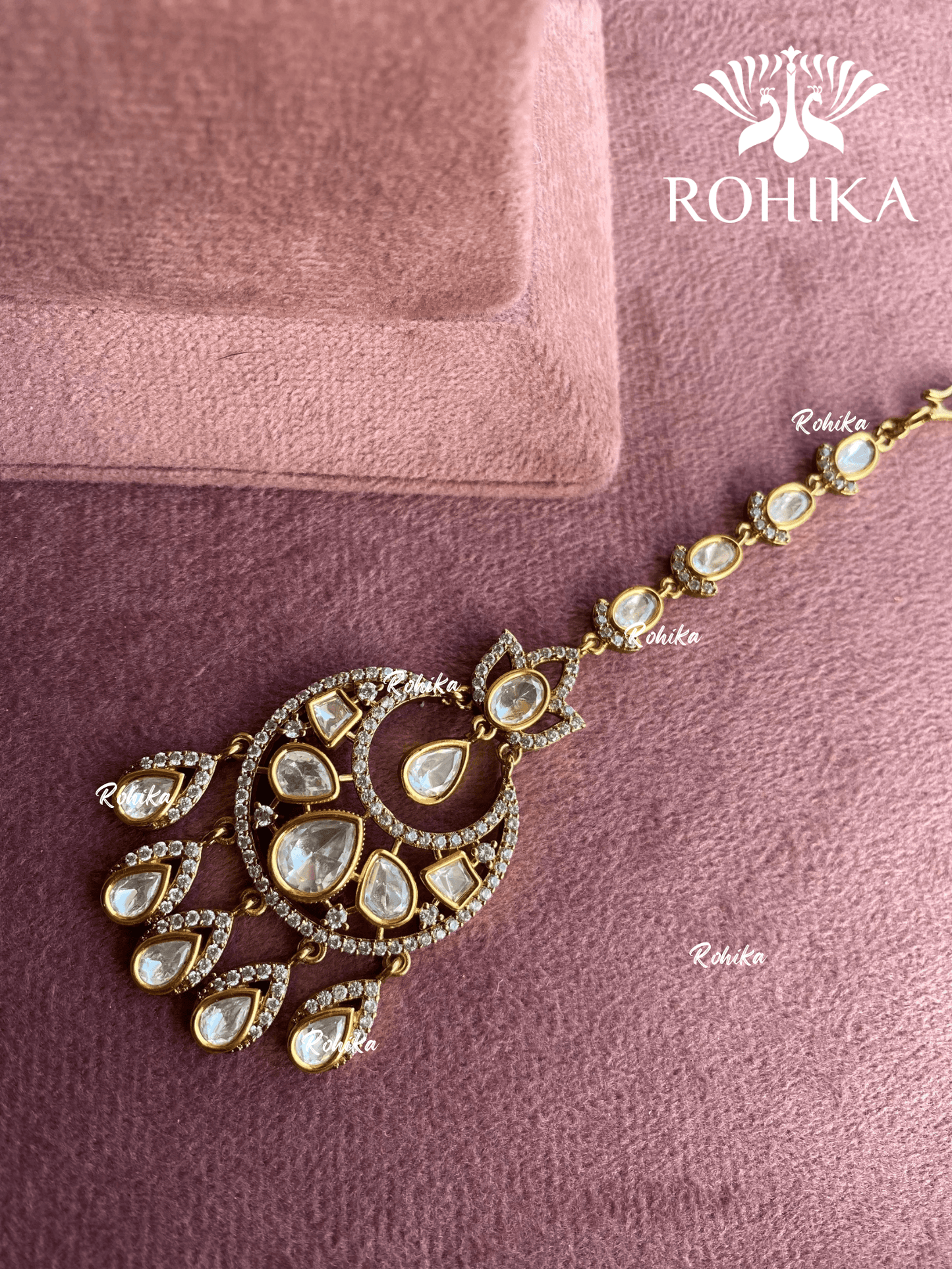 Moisanite maangtikka (019) - White - Rohika Store