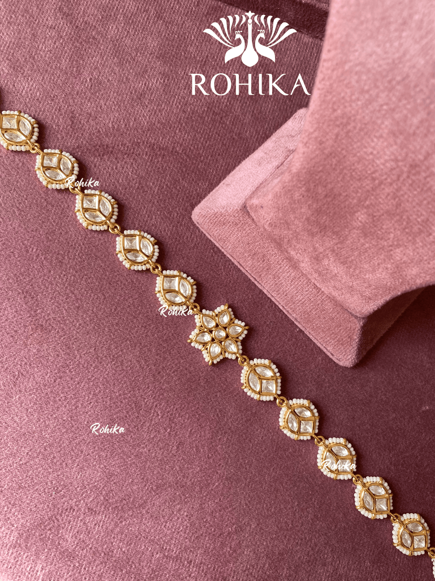 Kesha polki kundan sheeshphool (SP-032) - White - Rohika Store