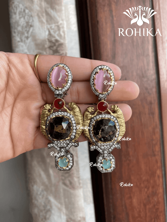 Designer earrings (M-004) - Multi colour - Rohika Store