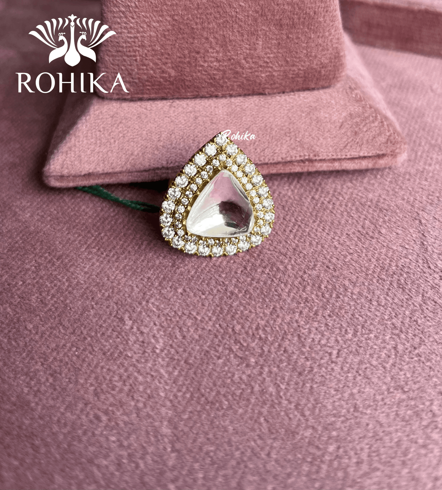 Angana polki kundan ring (SG-017) - White - Rohika Store
