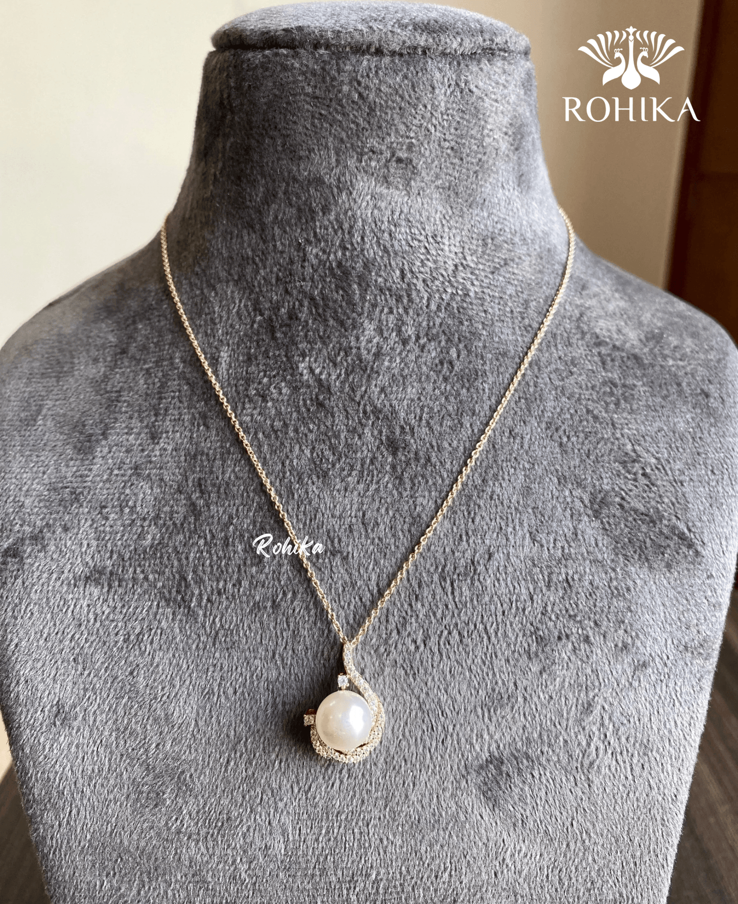 Luna pearl necklace set - Rosegold - Rohika Store