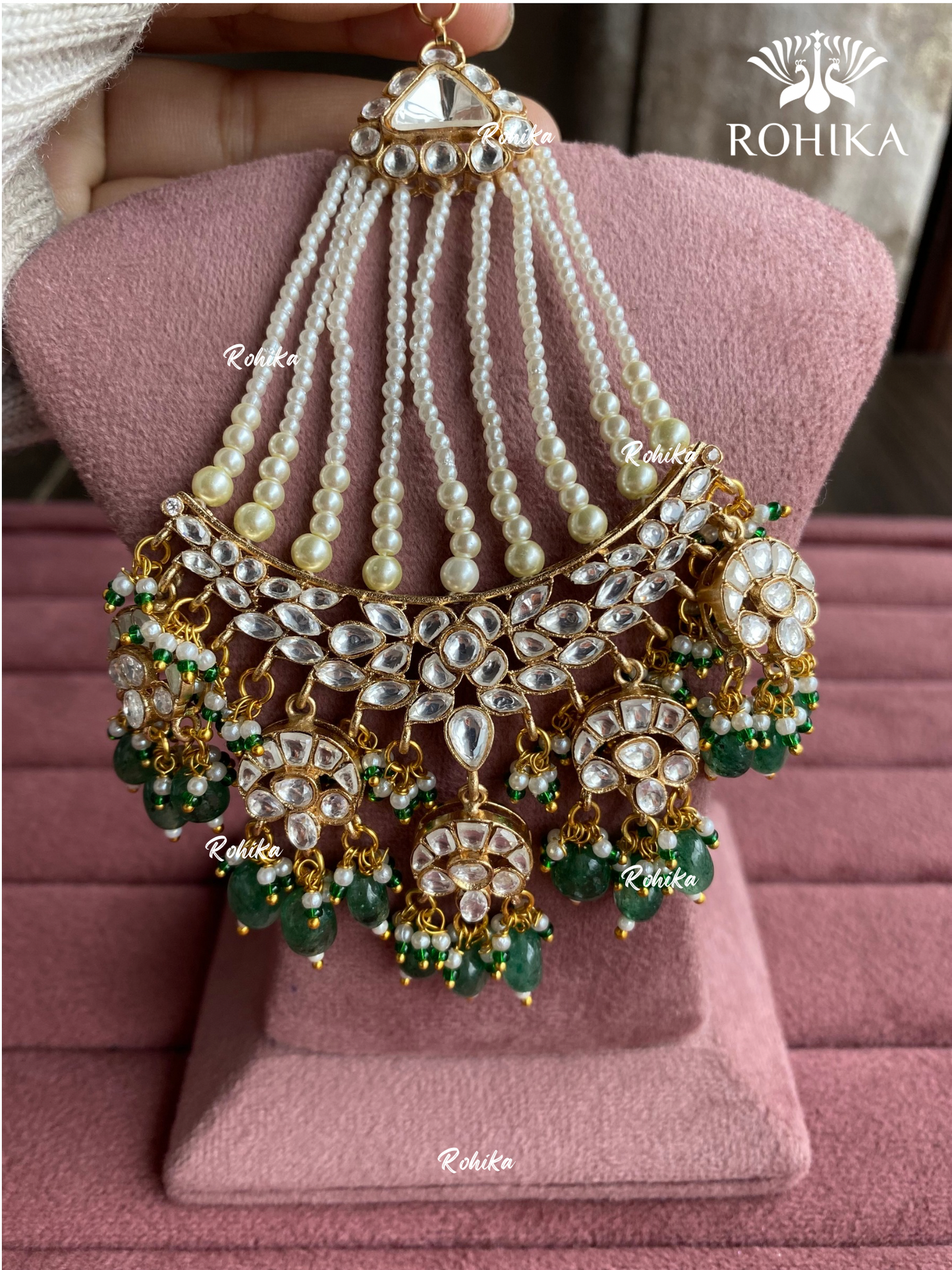 Bandini polki kundan passa /jhoomer (013) - Mint green
