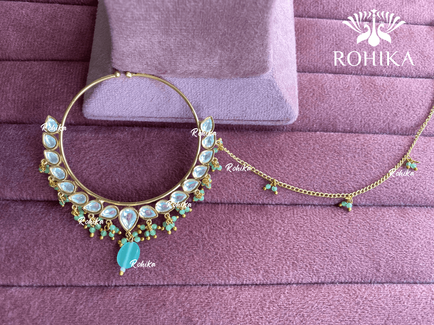 Neer kundan nath (001) - Mint green - Rohika Store
