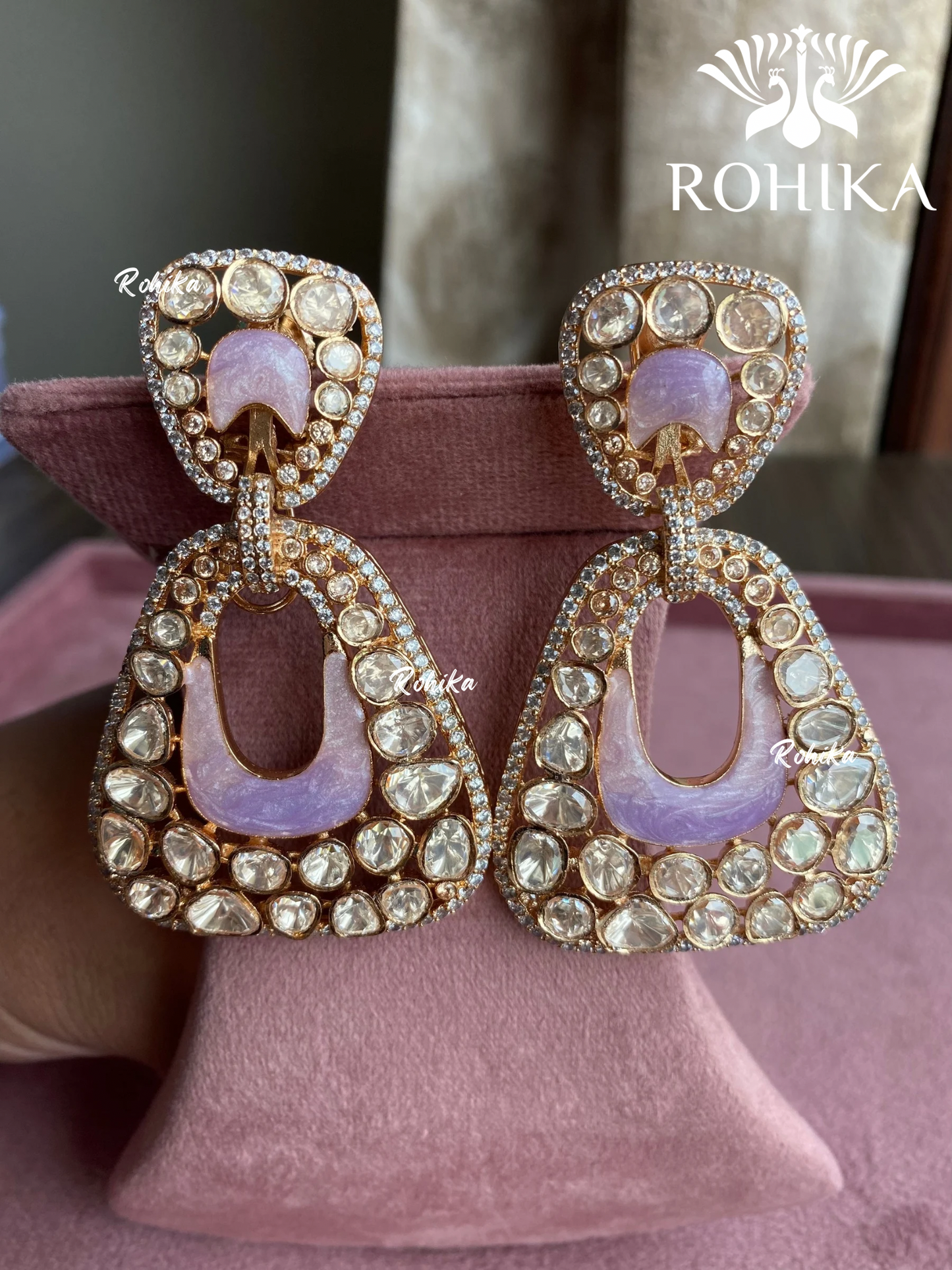 Mohana moisanite earrings - Purple