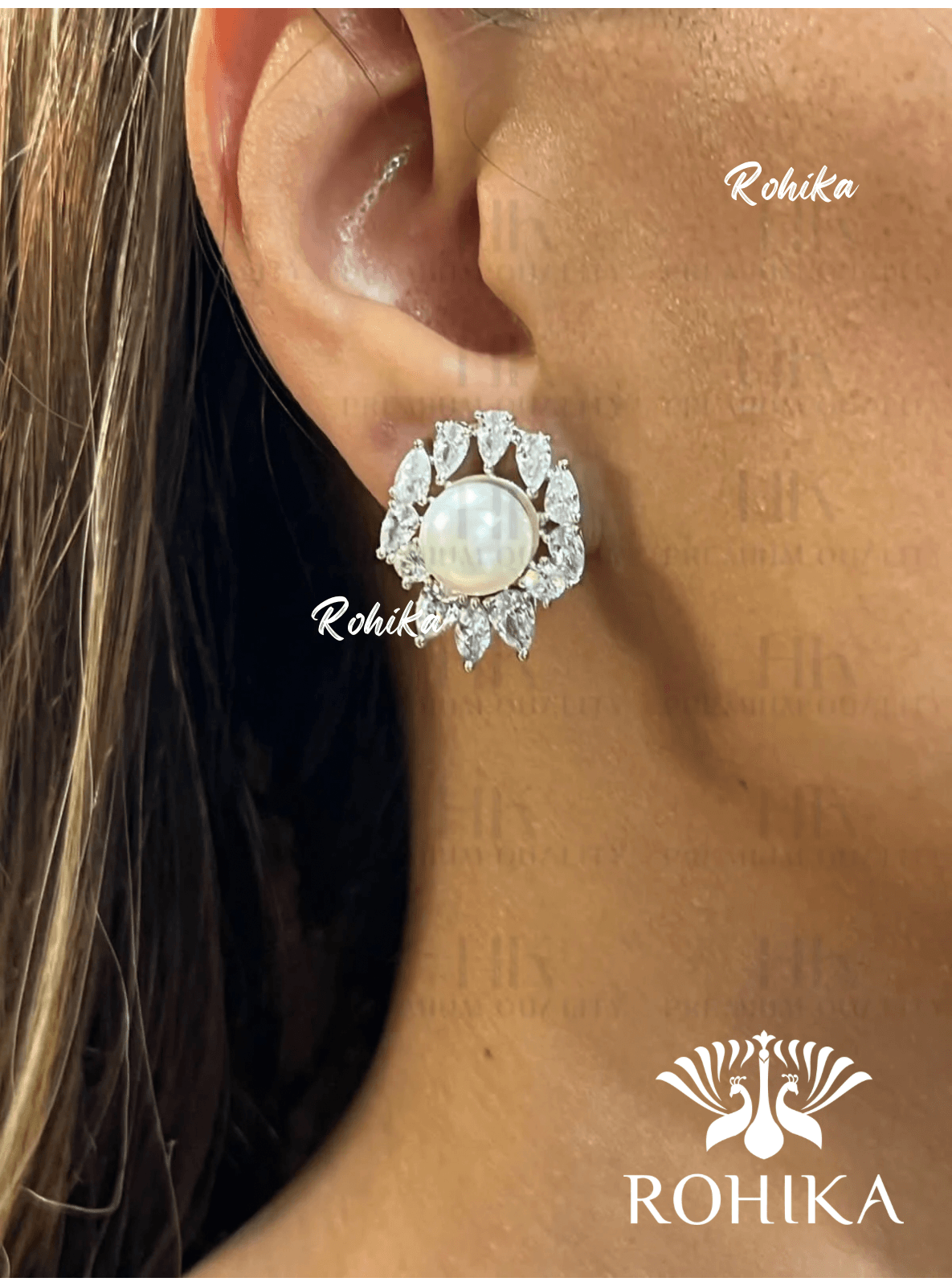 Maya american diamond necklace - White - Rohika Store