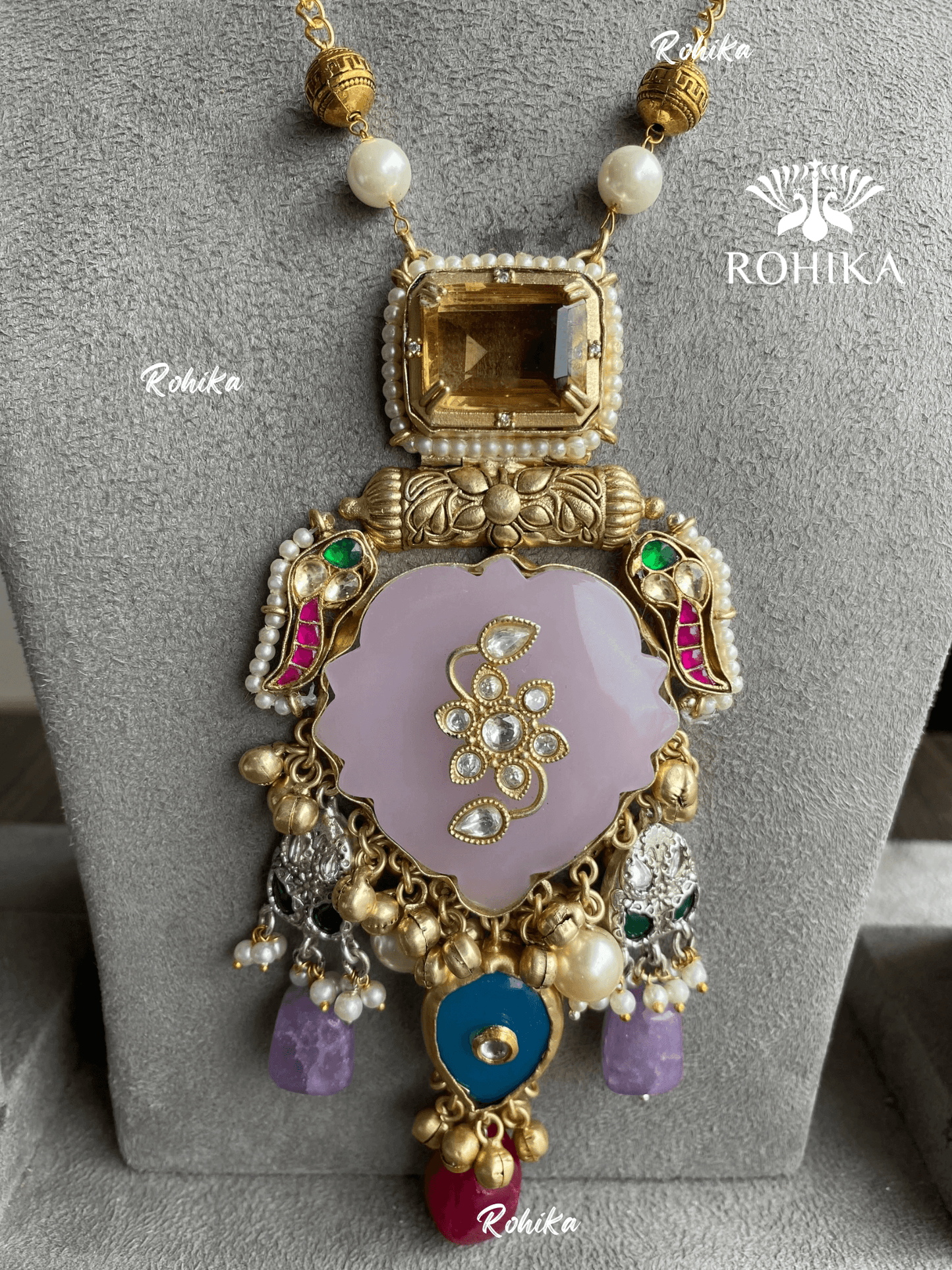 Banjara fusion necklace set (FN-012) - Pink - Rohika Store