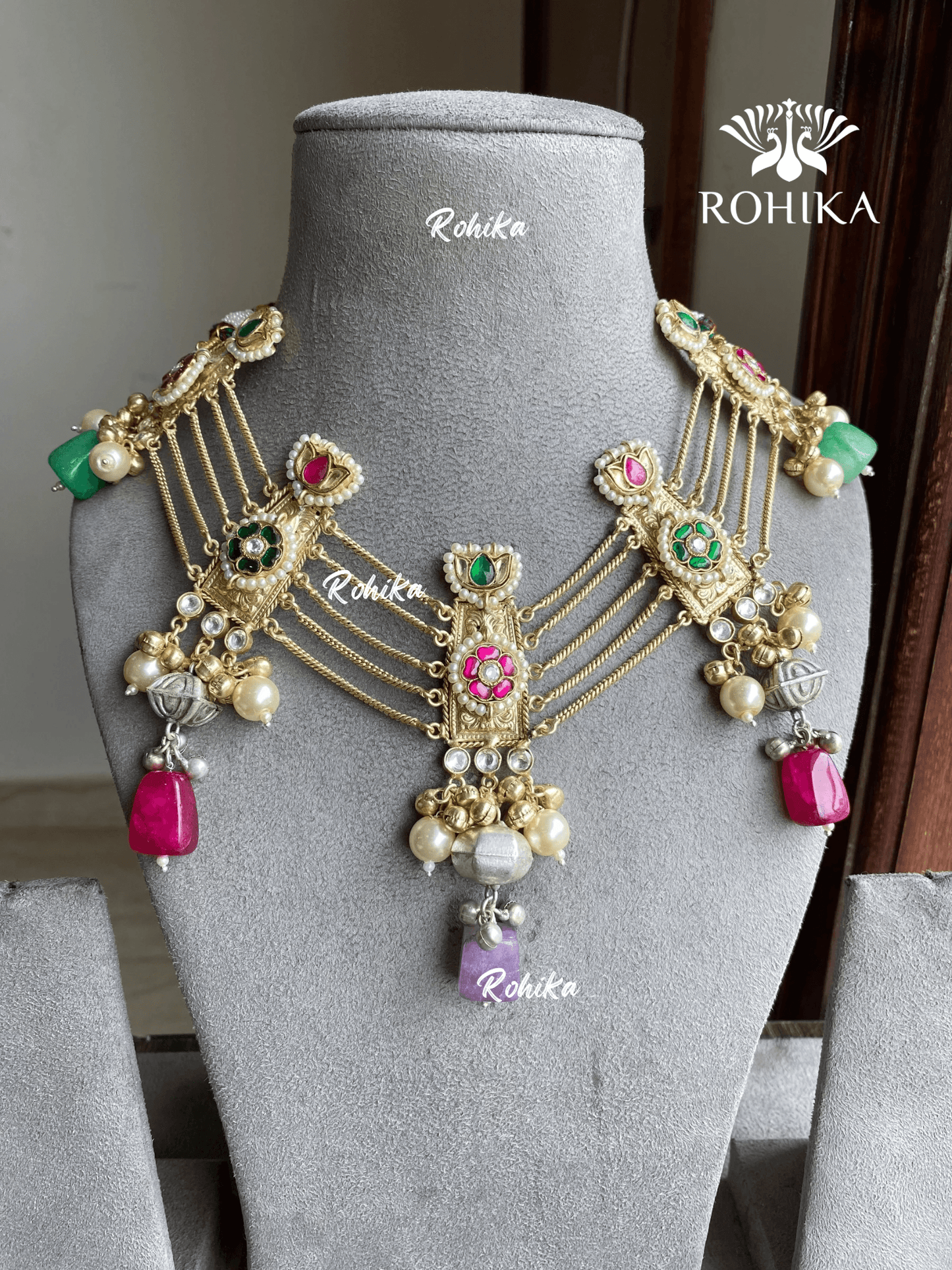 Banjara fusion necklace set (FN-011) - Multi color - Rohika Store