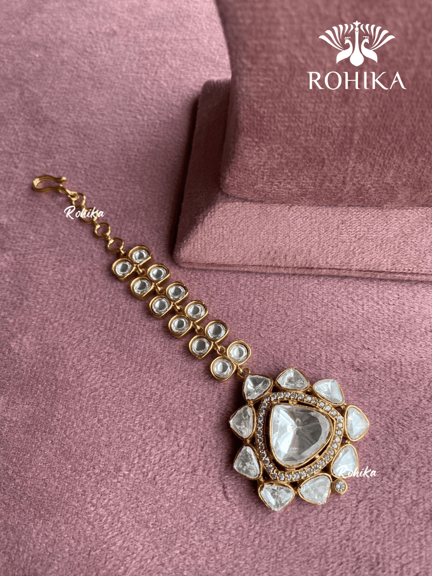 Polki kundan maangtikka (PLKM-005) - White - Rohika Store