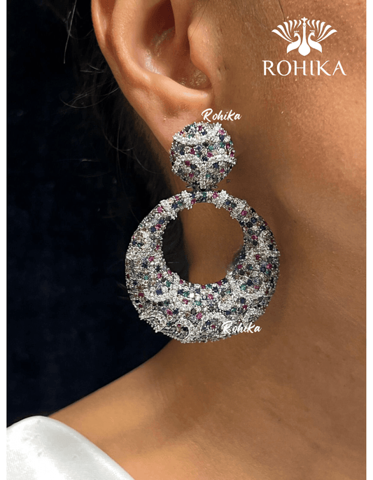 Julia american diamond earrings - Multi-colour - Rohika Store