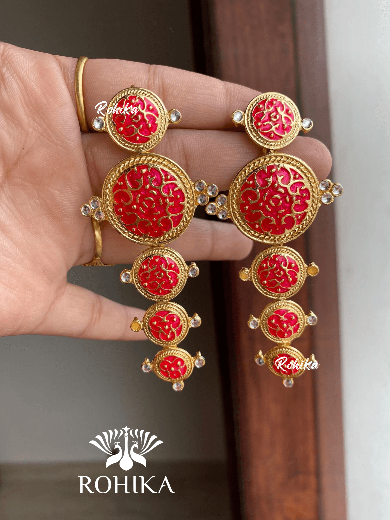 Joya earrings - Red - Rohika Store