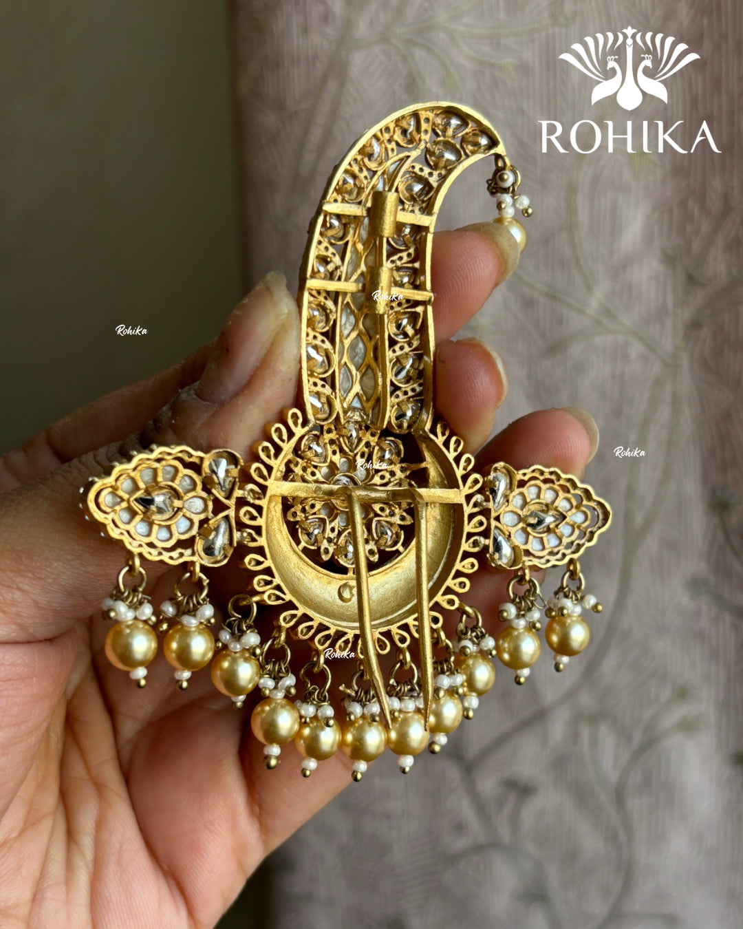 Moisanite kundan kalgi (NK-004) - White