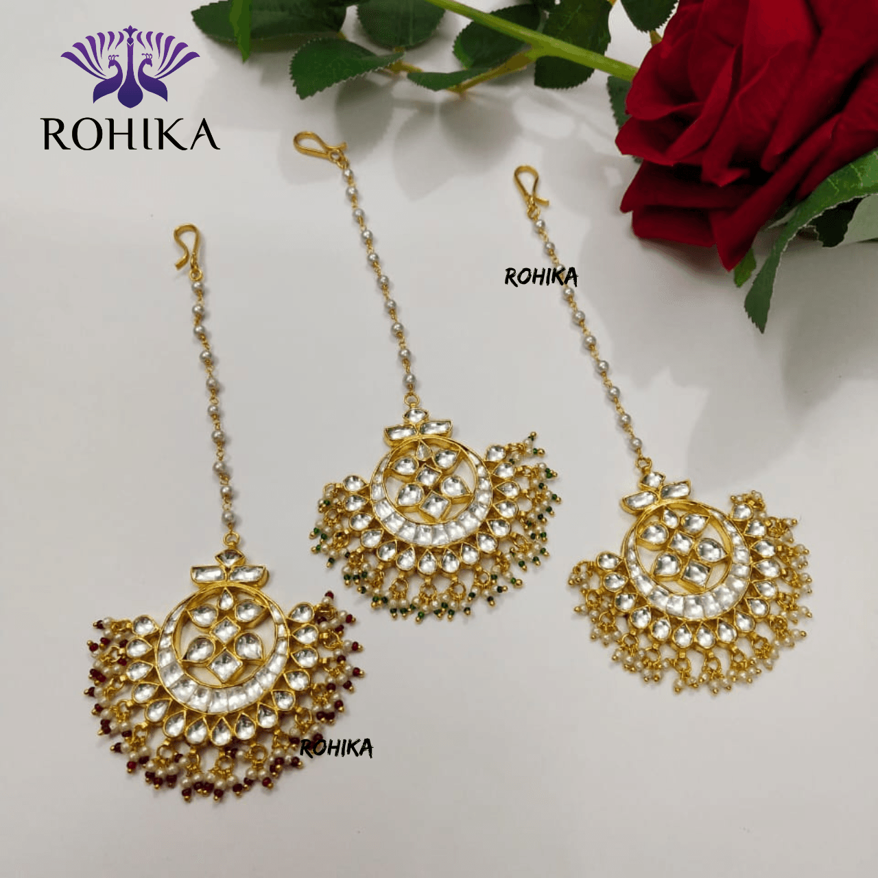 Pachhi kundan Maangtikka- ROH-PKM06 - Rohika Store