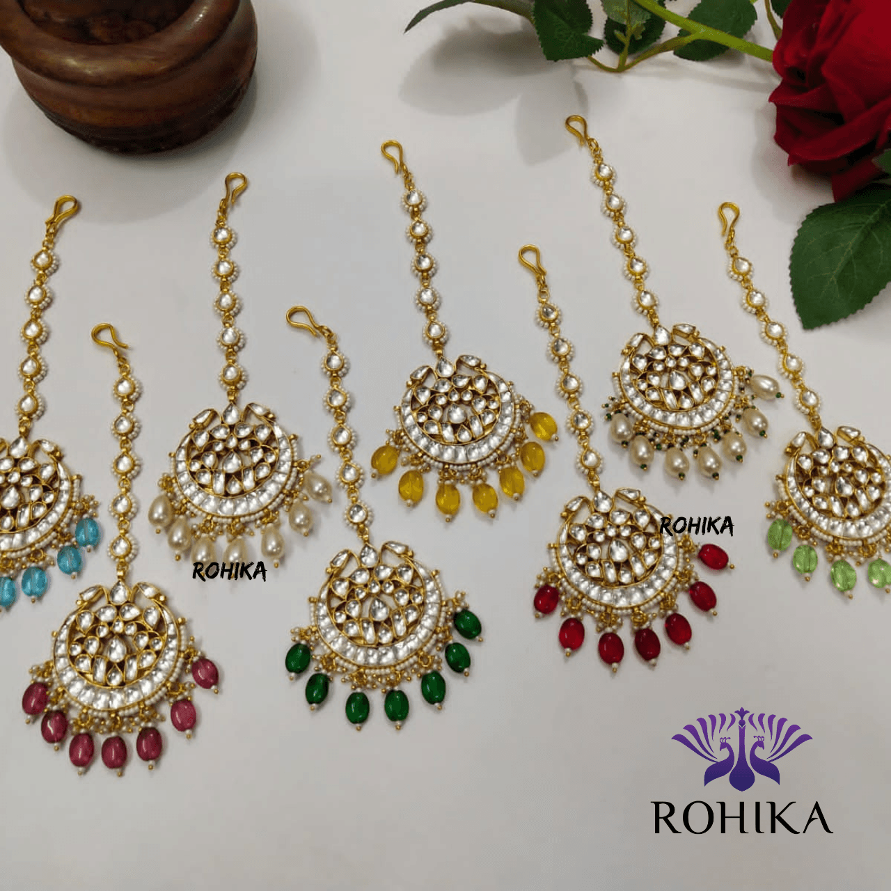 Pachhi kundan Maangtikka- ROH-PKM05 - Rohika Store