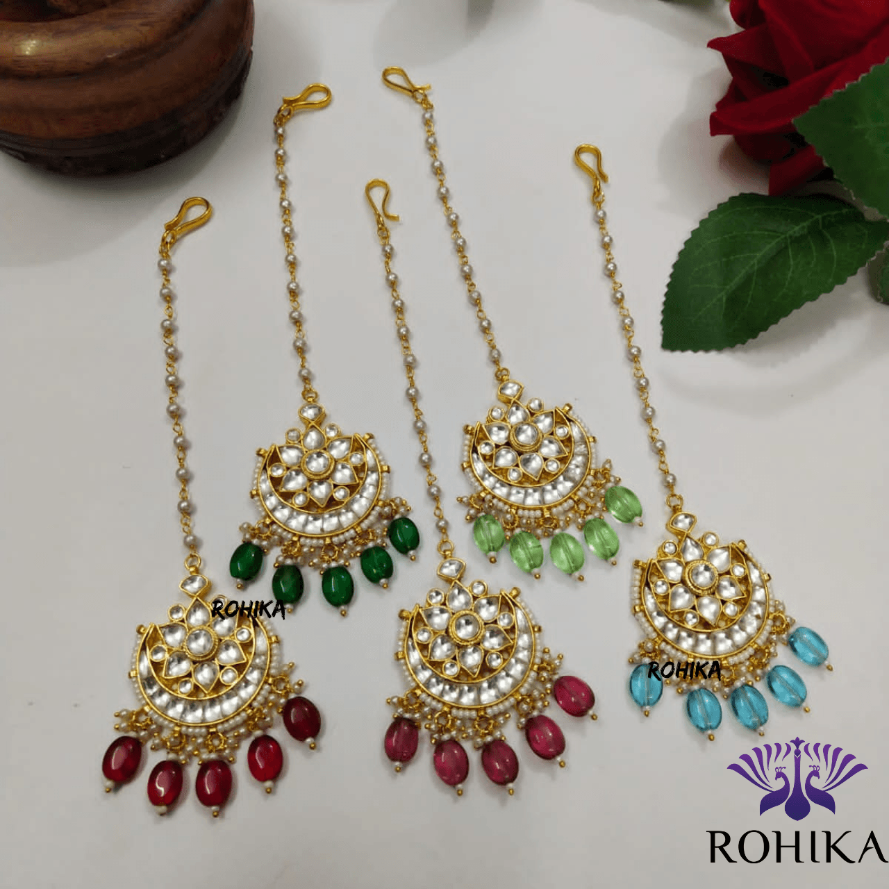 Pachhi kundan Maangtikka- ROH-PKM03 - Rohika Store