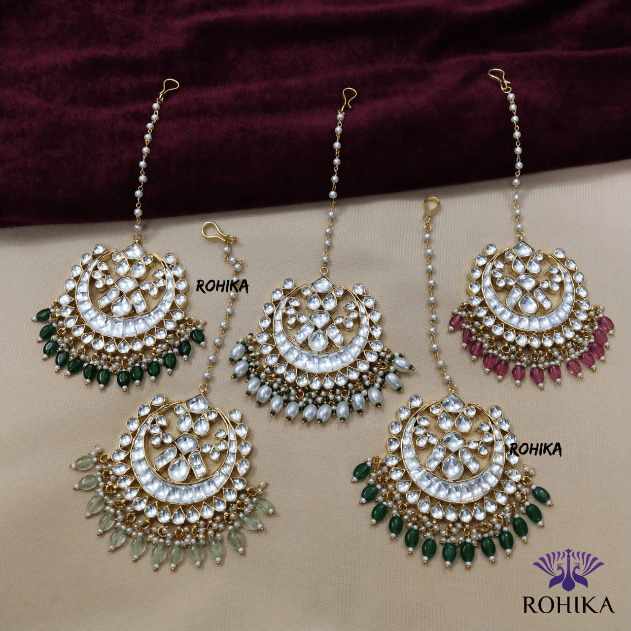 Pachhi kundan Maangtikka- ROH-PKM09 - Rohika Store