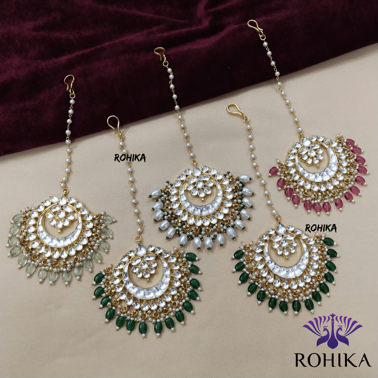 Pachhi kundan Maangtikka- ROH-PKM07 - Rohika Store