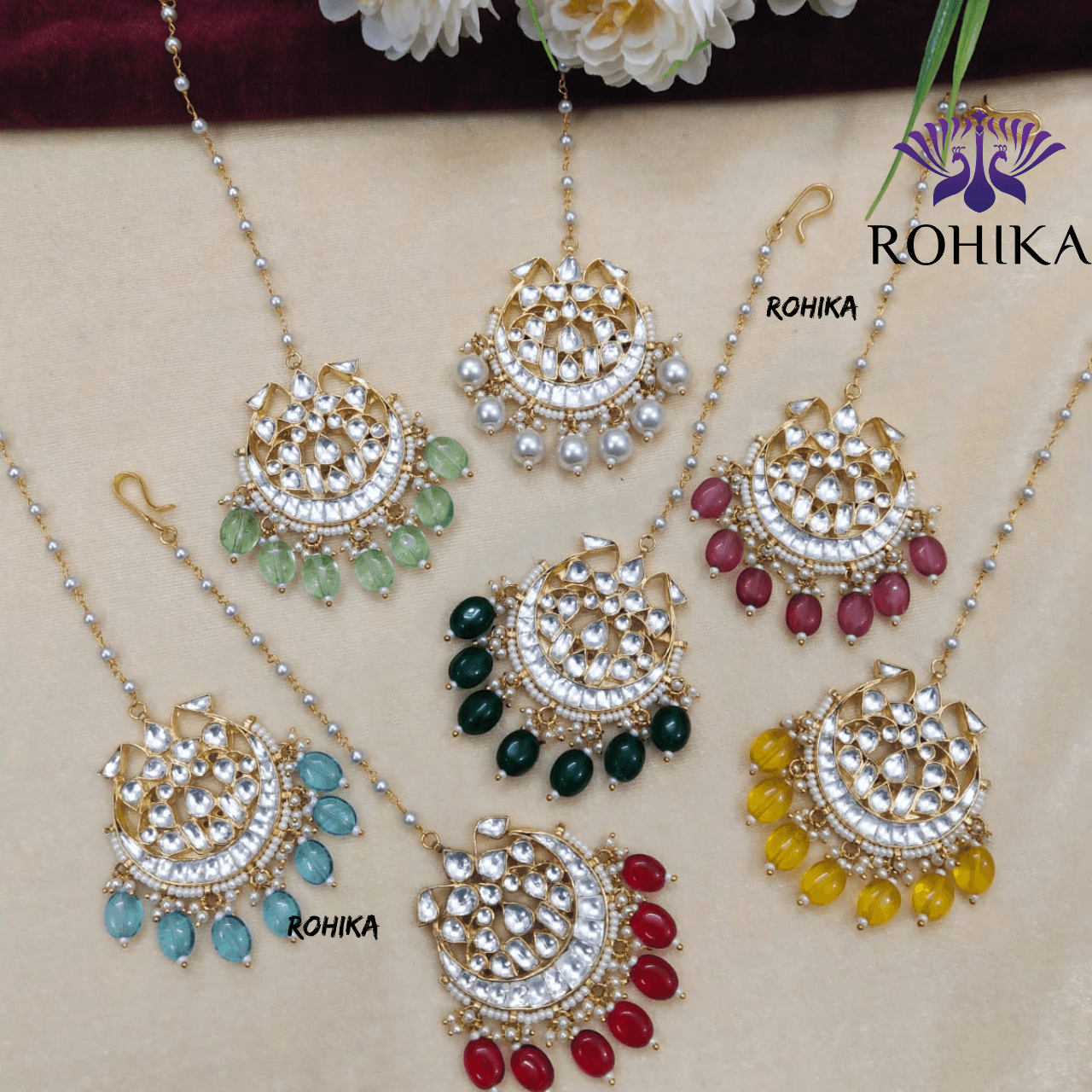 Pachhi kundan Maangtikka- ROH-PKM05 - Rohika Store