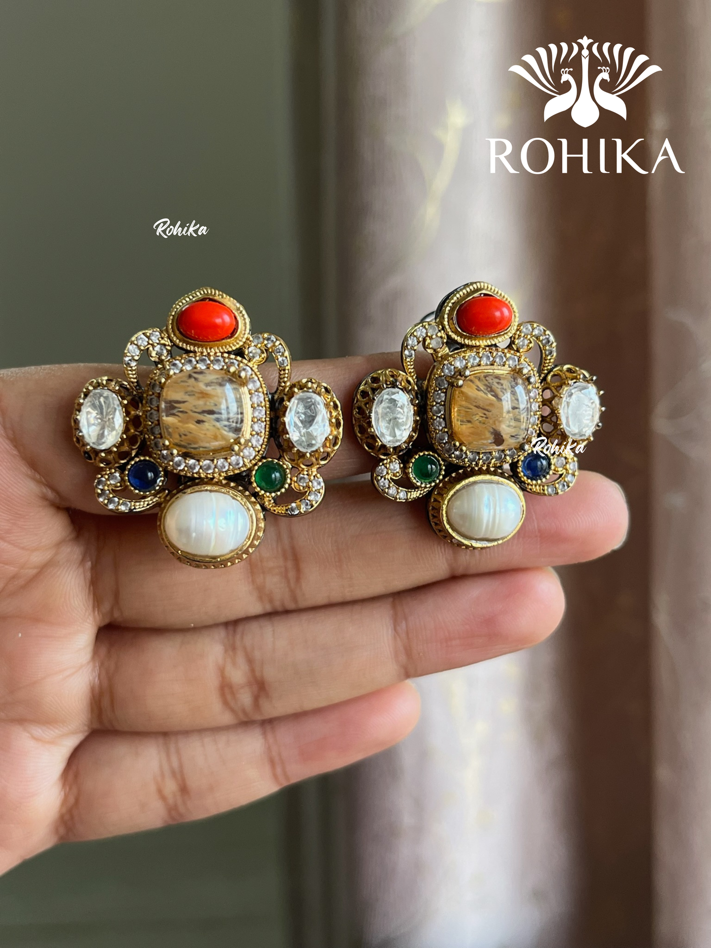 Sabya inspired designer earrings (SSE011)- Multi Colour - Rohikastore.com
