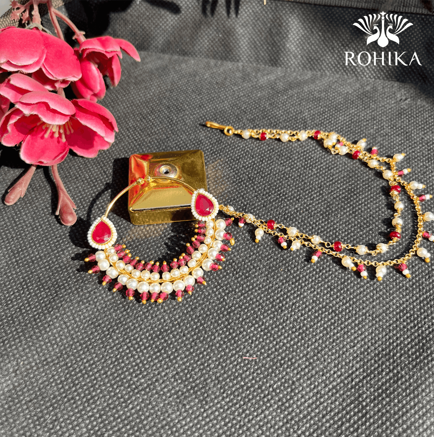 Domukh polki Nath-Red - Rohika Store