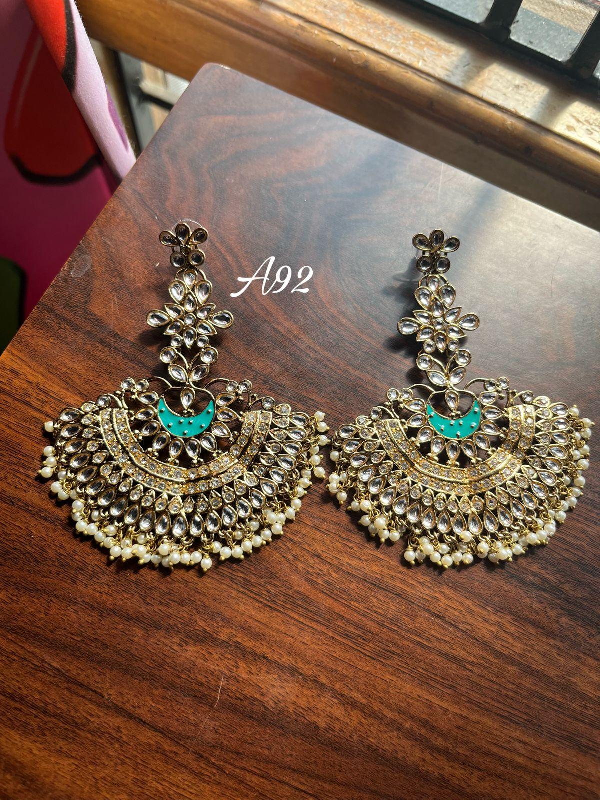 Deepika earrings-Blue - Rohika Store