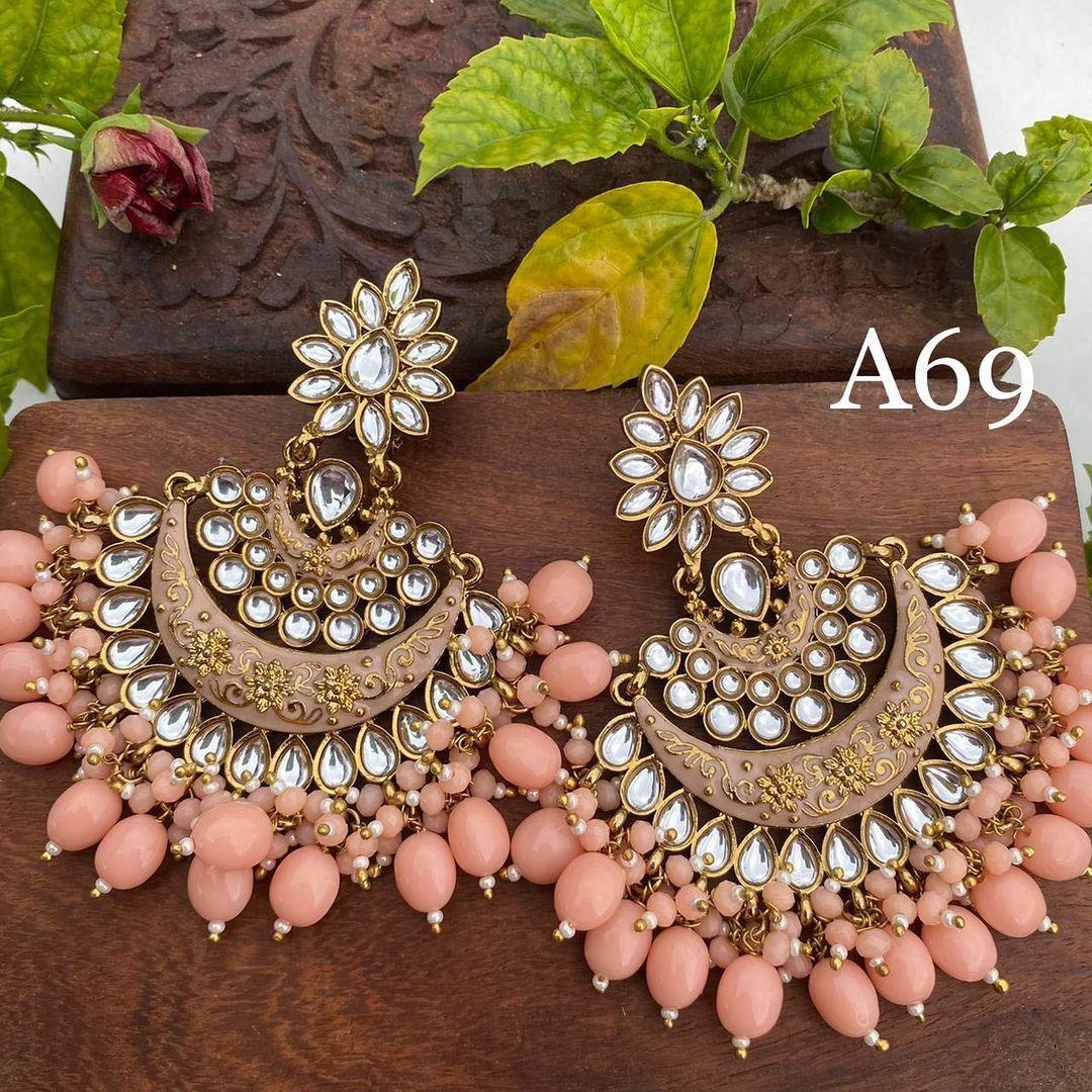 Chand meena earrings - Rohika Store