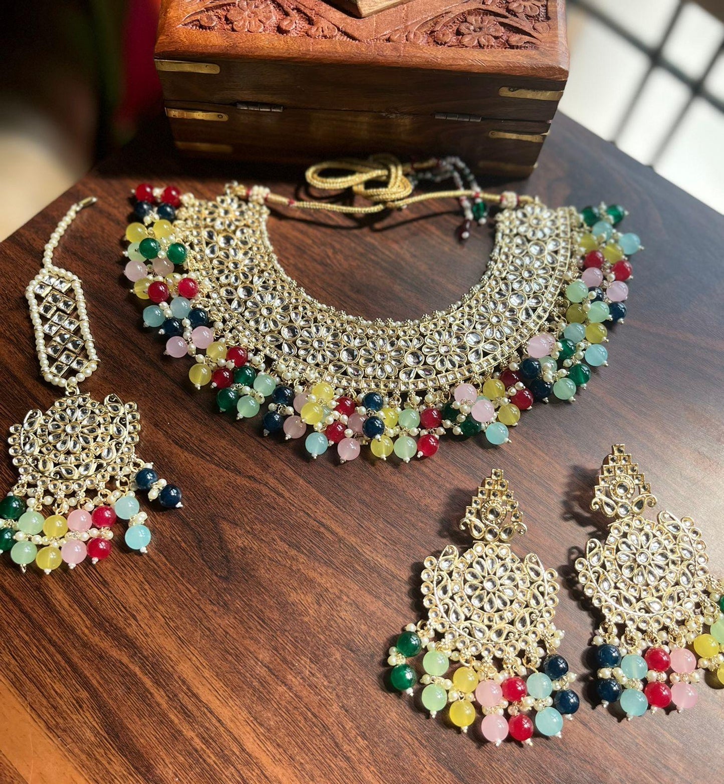 Dabi-kundan semi-bridal necklace sets - Rohika Store