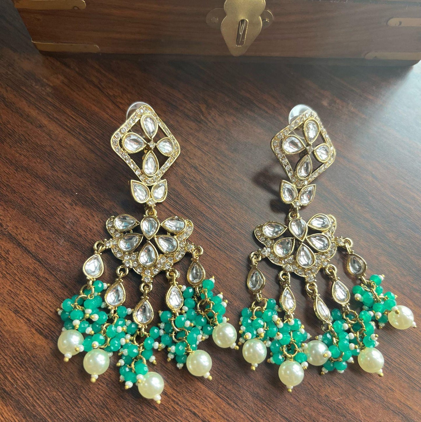 Chandni earrings-Green - Rohika Store