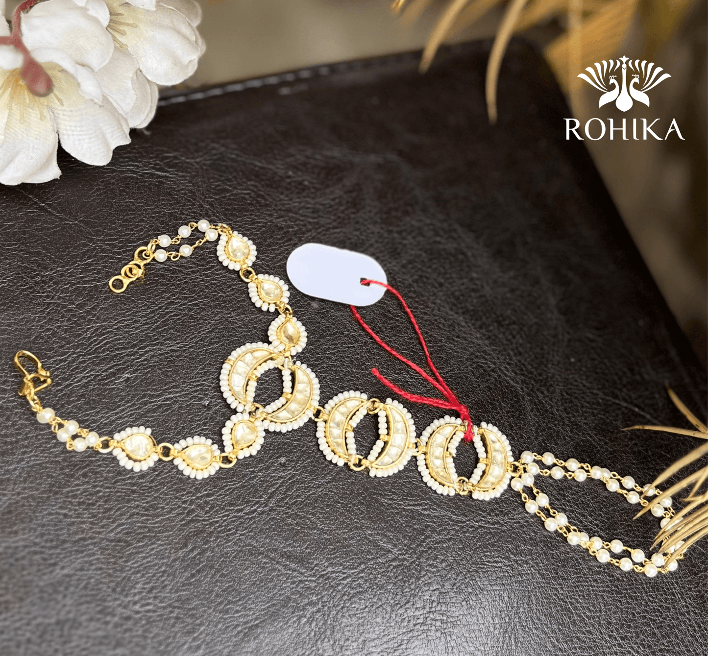 Pachhi kundan haathphool - Rohika Store