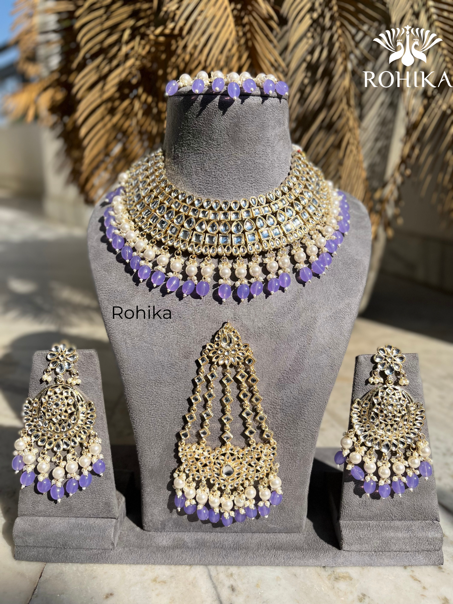 Purple colour jewellery best sale set