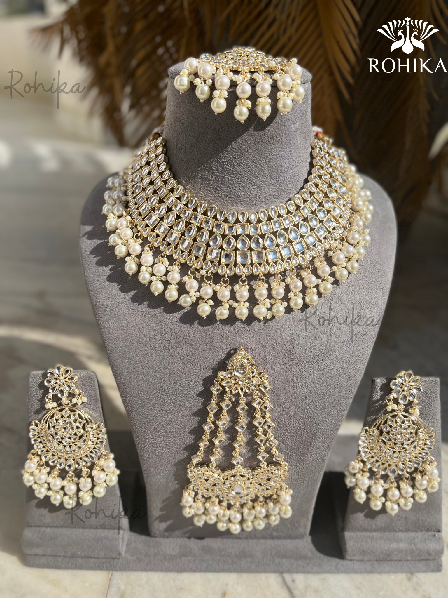 Kundan on sale white jewellery