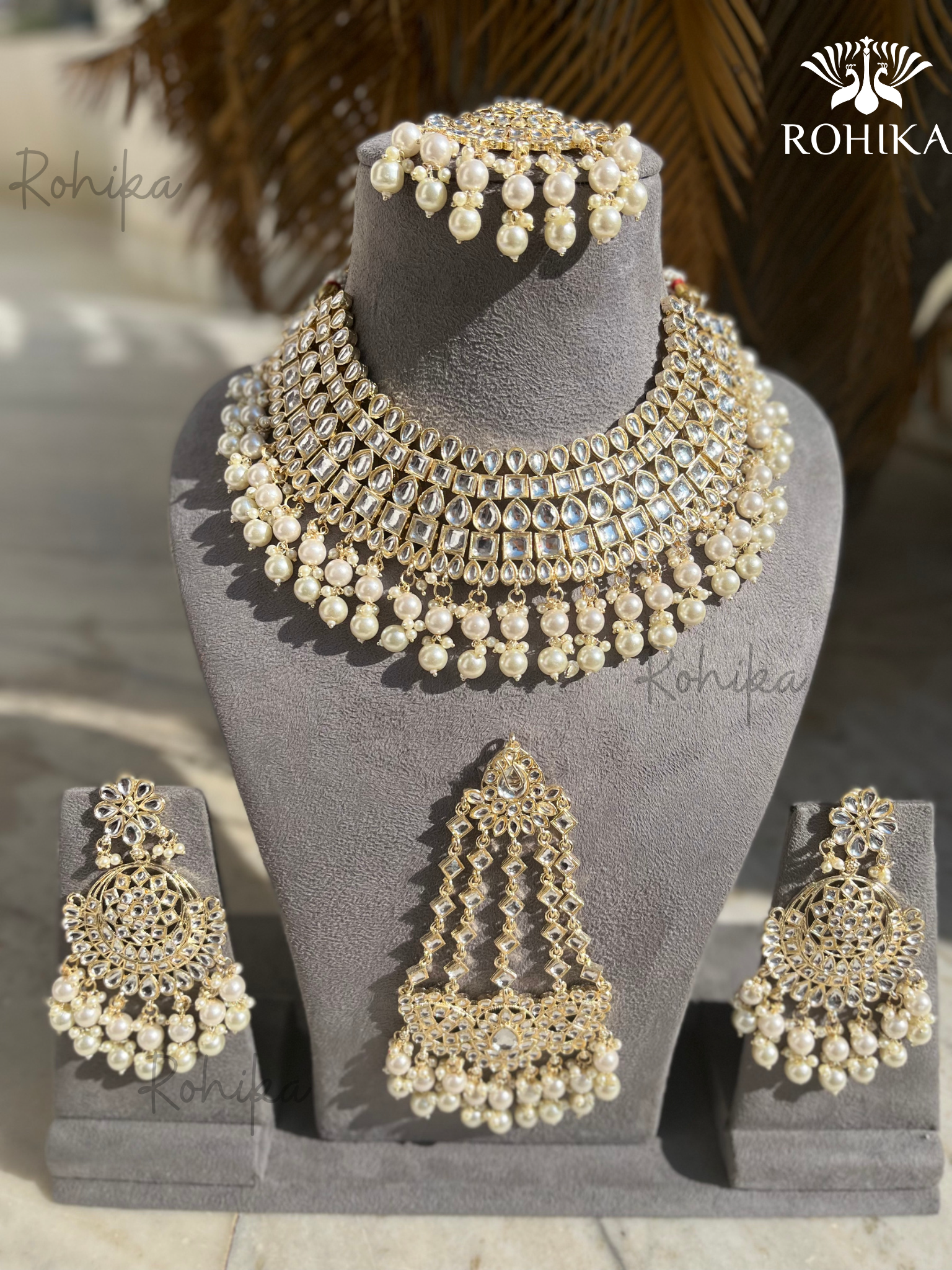 White kundan 2025 necklace set