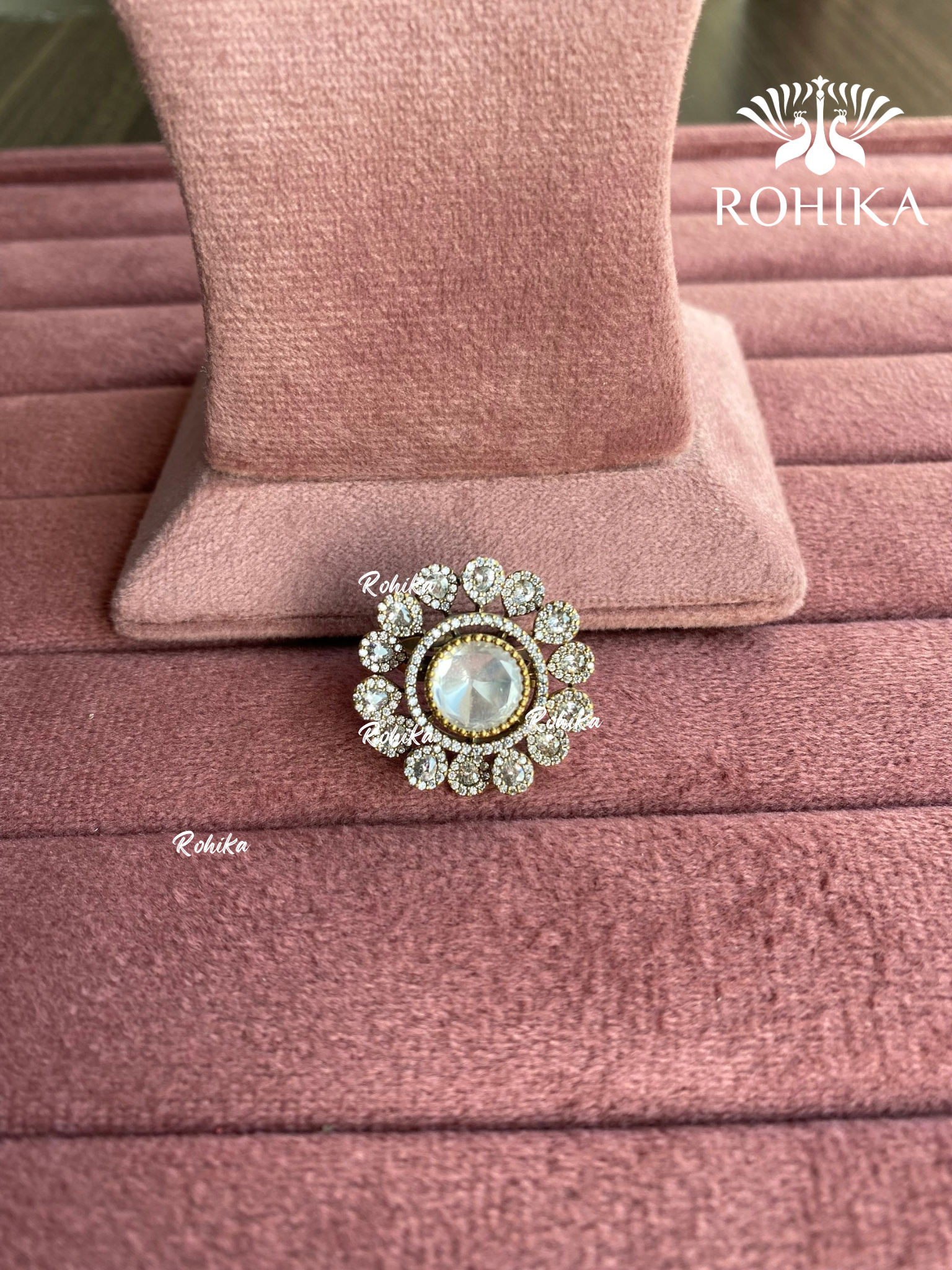 Angana polki kundan ring (SG-058) - White