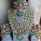 Priyani polki kundan combo set  - Mint Green and red