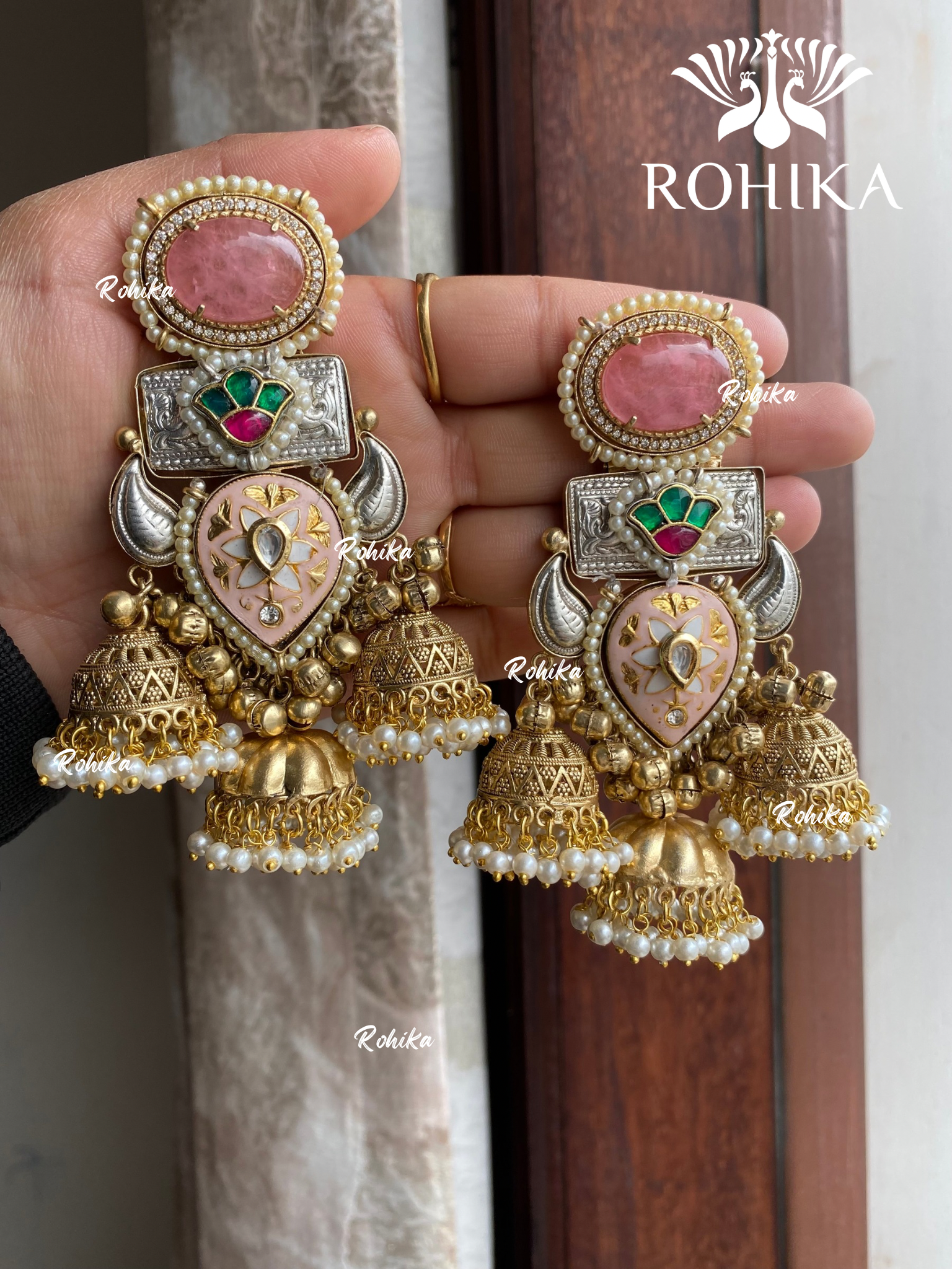 Banjara fusion earrings (FE-021) - Pink